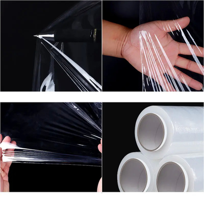 Un buen precio. El rollo que envolvía la película de empaquetado Mic Packing transparente PE de la decoración de la película de estiramiento del PE modificó flexible para requisitos particulares funcional multi en línea
