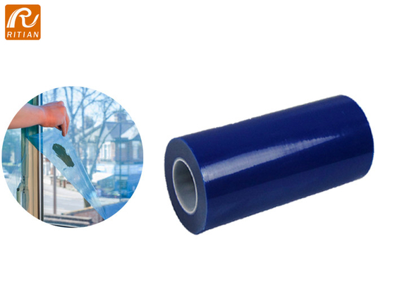 Un buen precio. Película de protección de ventanas de vidrio de superficie azul extraíble Película de enmascaramiento de ventanas de polietileno 50cm/60cm/100cm*200m Impresión de logotipo disponible en línea