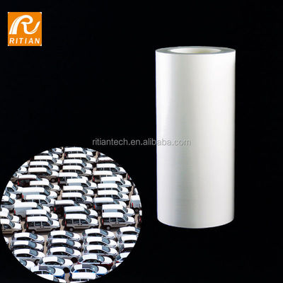 Un buen precio. Película protectora de PE blanca brillante resistente a los rayos UV para pintura de automóviles con eliminación libre de residuos en línea