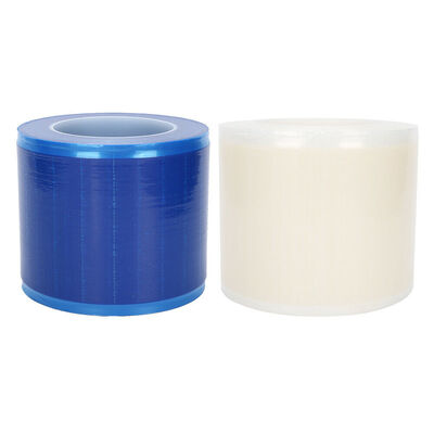 Un buen precio. Película protectora PE transparente y azul con fuerte adhesión y eliminación libre de residuos para aplicaciones de barrera dental en línea